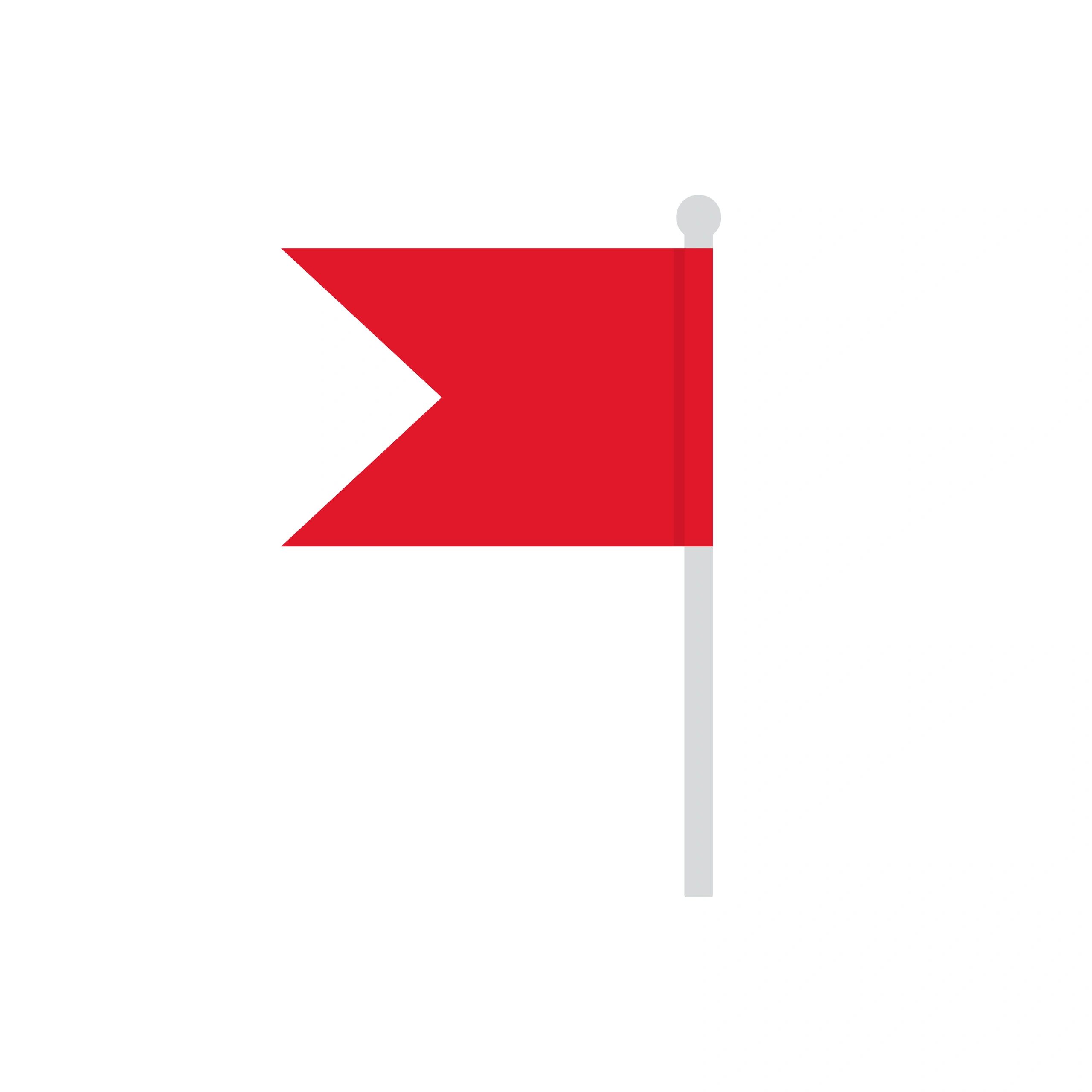 Ícone de bandeira vermelha estilizada (ilustração vetorial).
